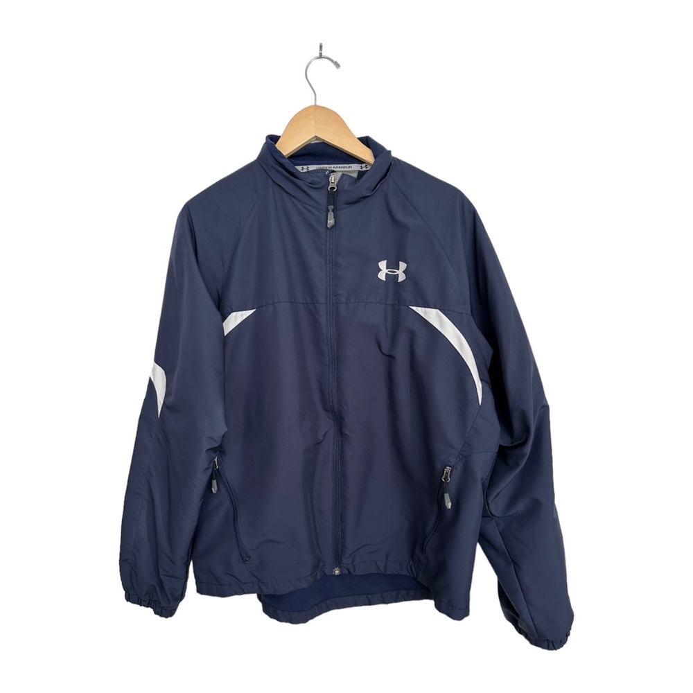 Under Armour Men's Fleece Lined Jacket Full Zip Front Blue Size Medium